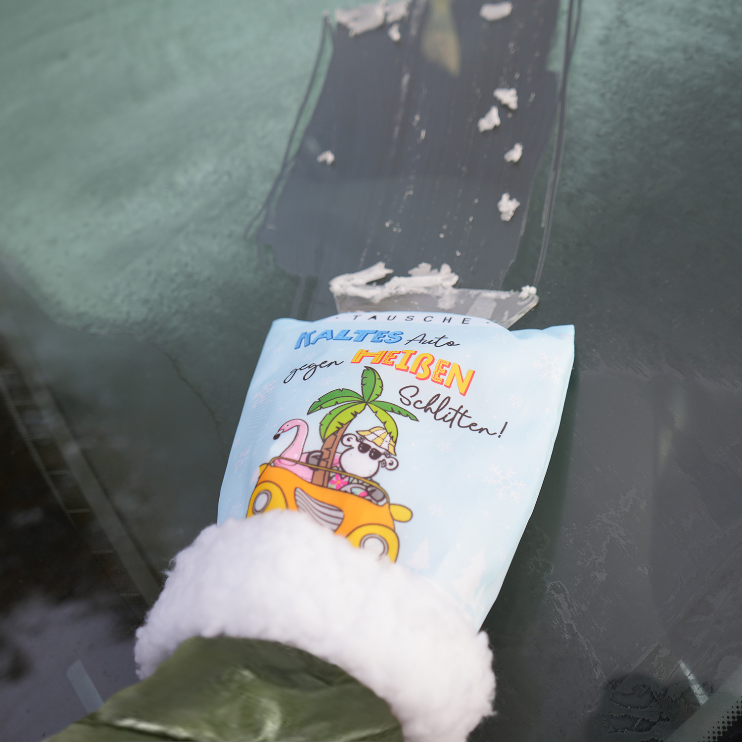 Eiskratzer »Tausche kaltes Auto gegen heißen Schlitten«