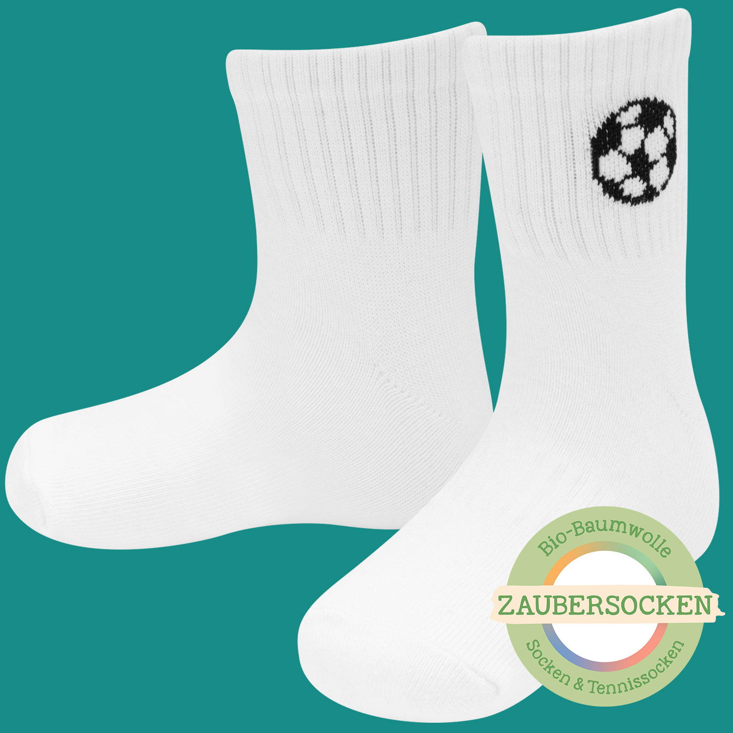 Kleinkind-Zaubertennissocken Bio-Baumwolle »Fußball«