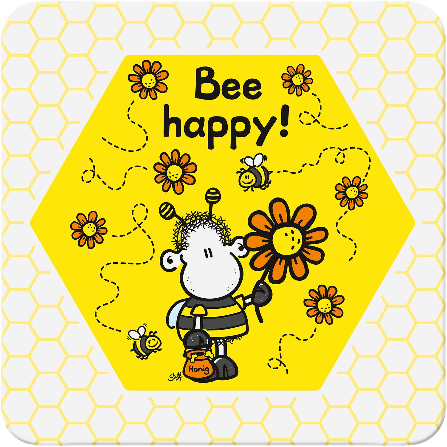 Untersetzer »Bee happy!«