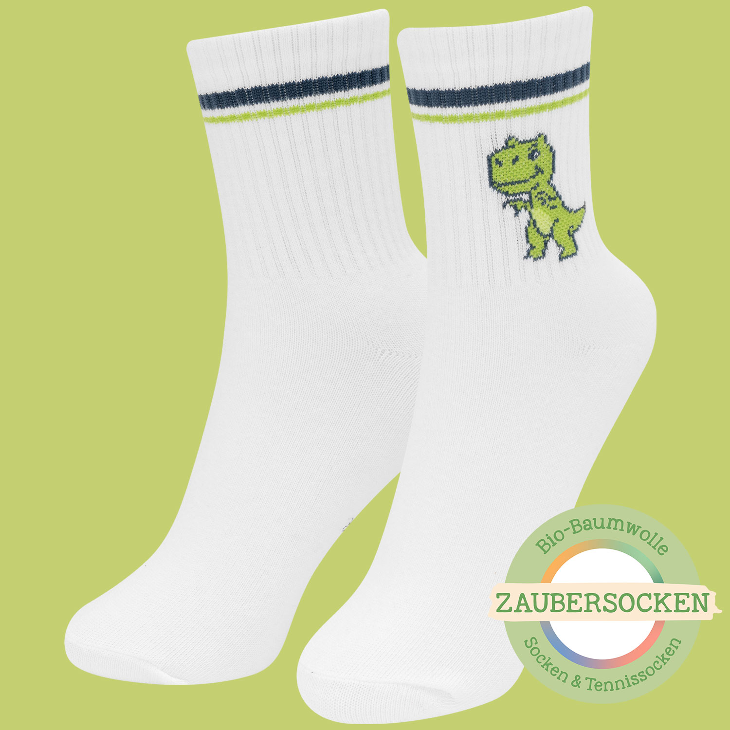 Kinder-Zaubertennissocken Bio-Baumwolle »Dino«