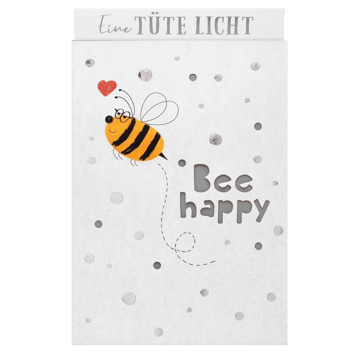 Lichttüte »Bee happy«