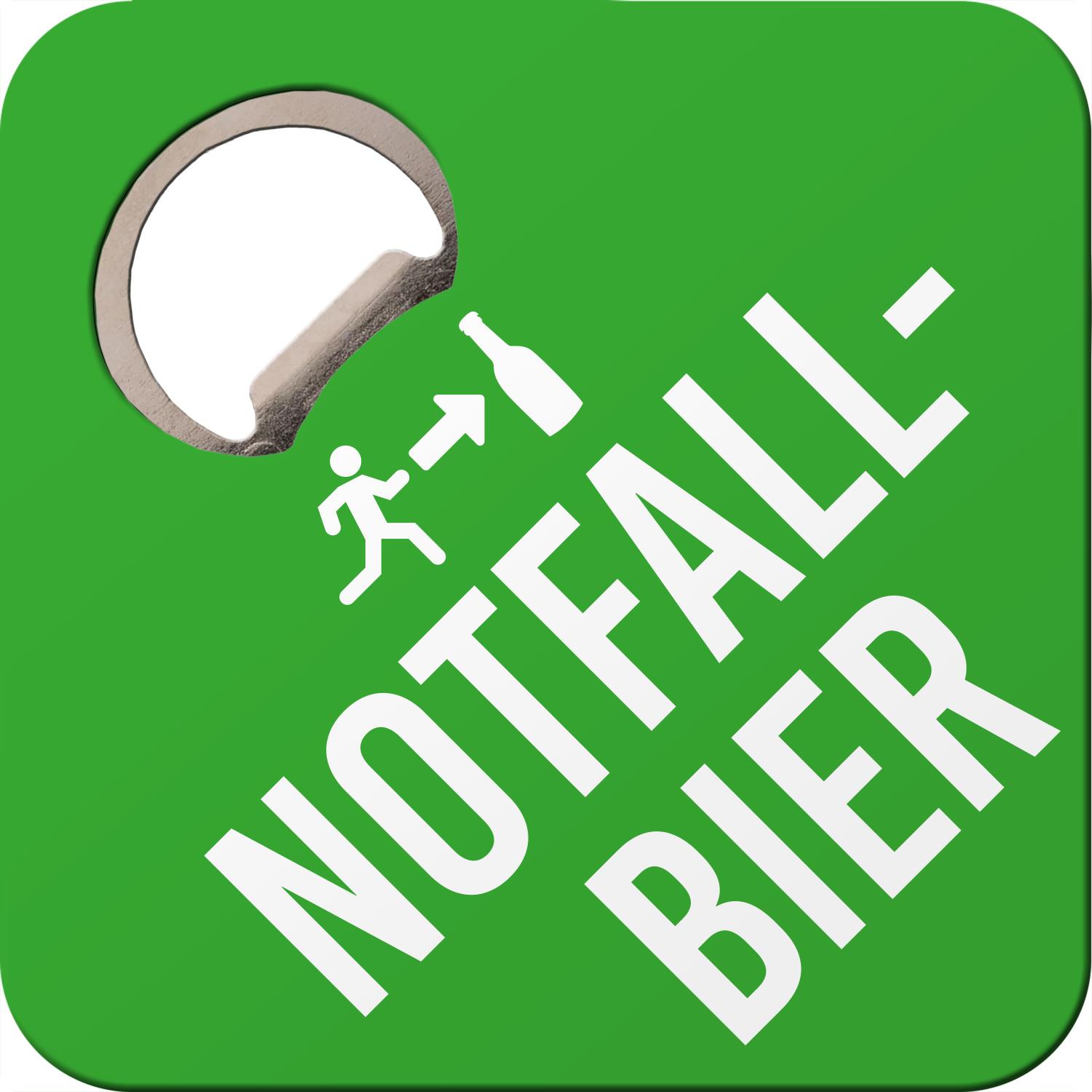 Untersetzer mit Flaschenöffner »Notfall-Bier«
