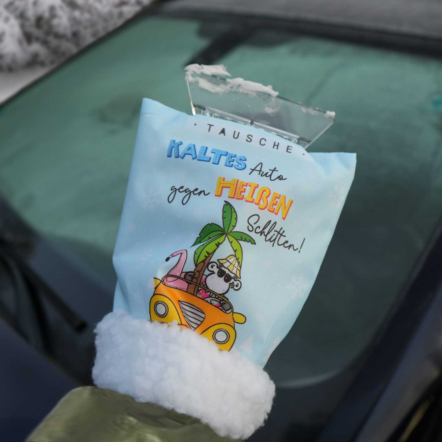 Eiskratzer »Tausche kaltes Auto gegen heißen Schlitten«