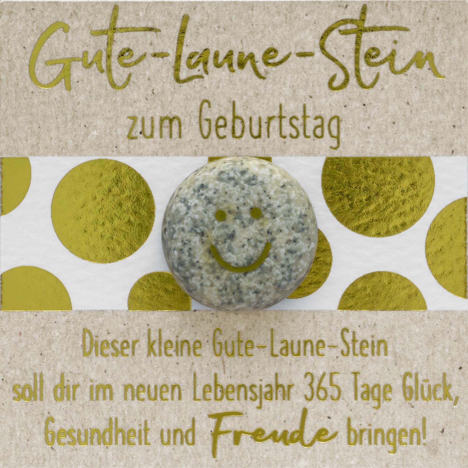 Gute-Laune-Stein »Zum Geburtstag« gold