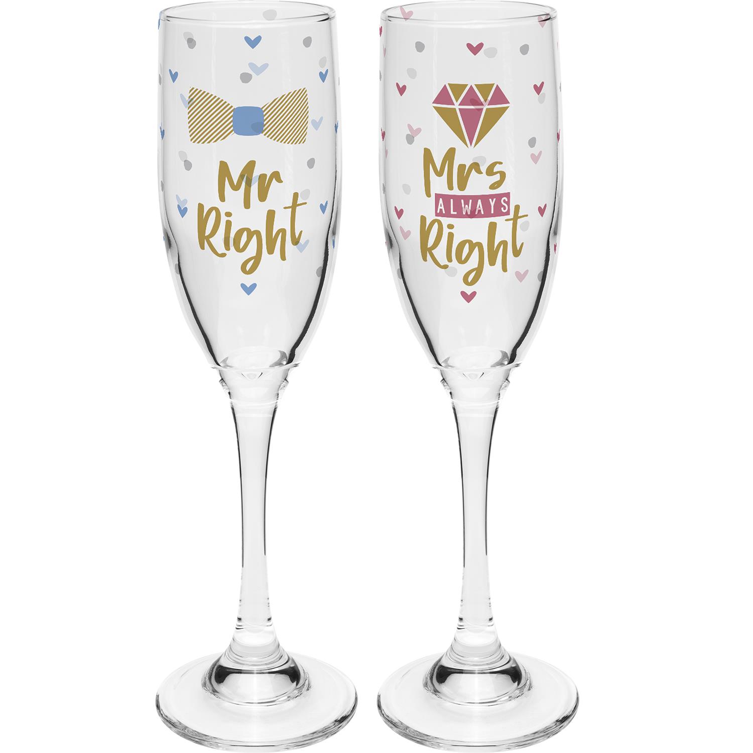 Secco-Glas Set »Mr. Right & Mrs. Always Right«