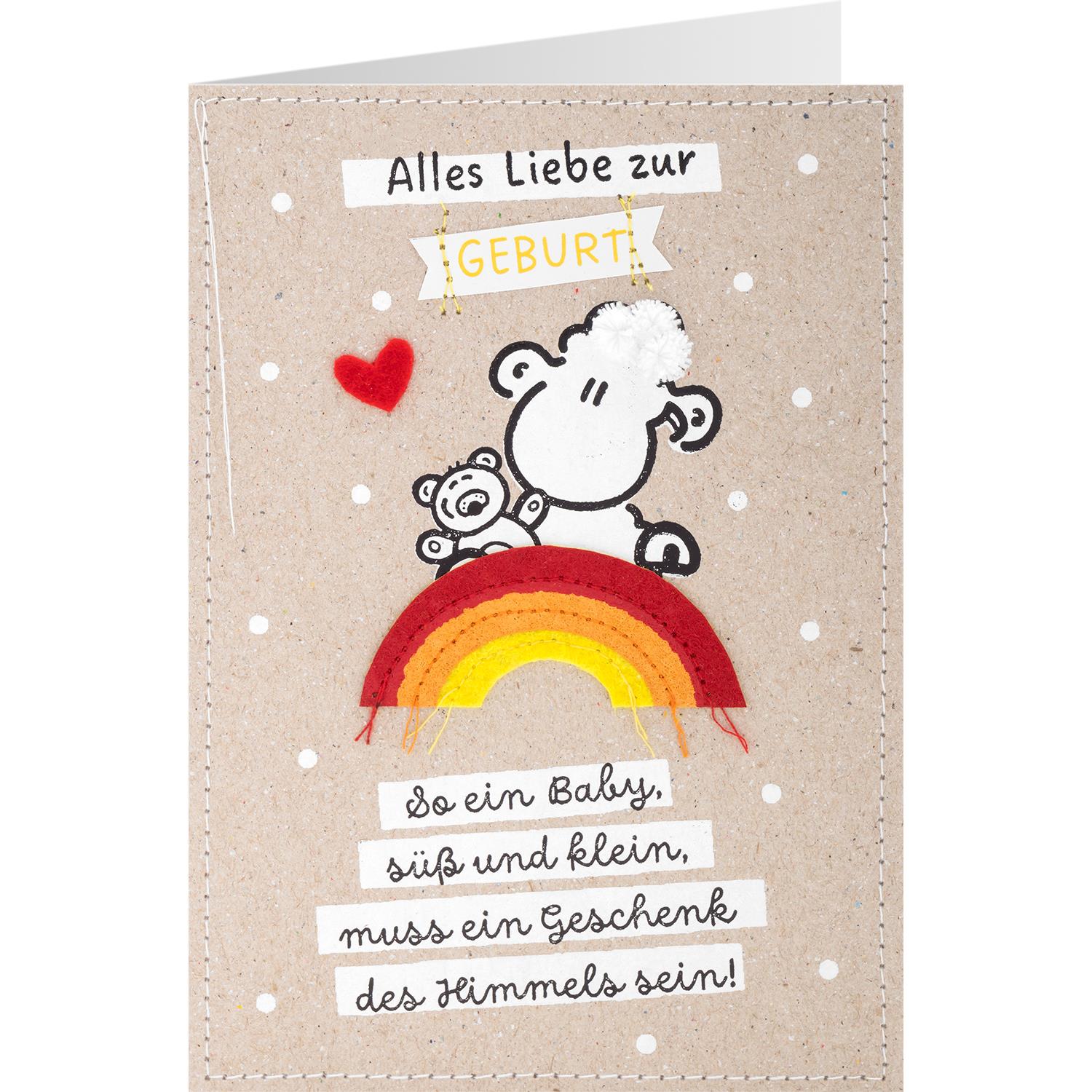 Grußkarte handmade »Alles Liebe zur Geburt!«