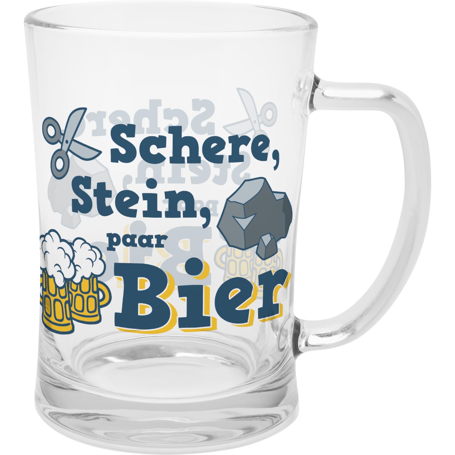 Bierglas »Schere, Stein, paar Bier«