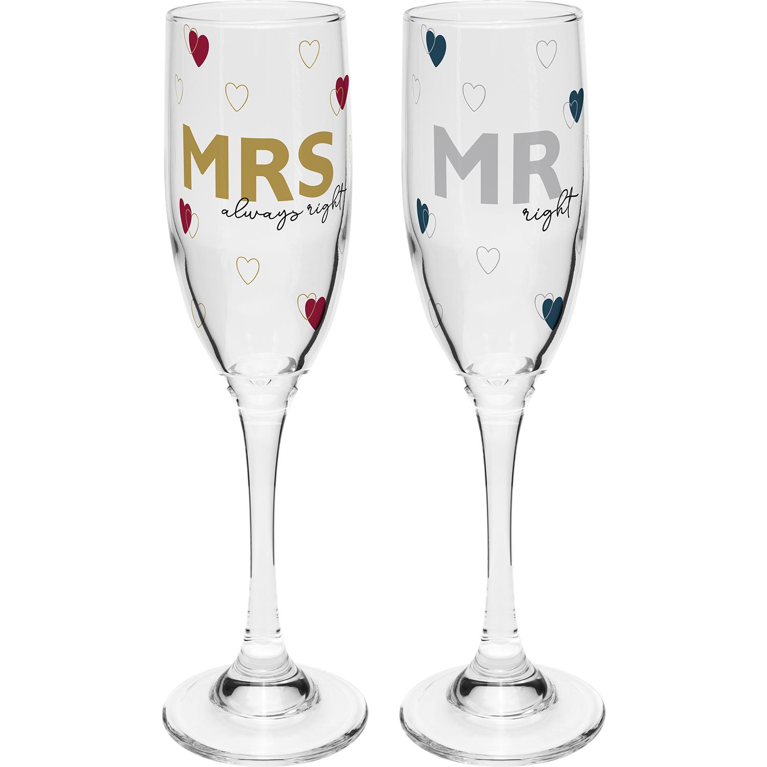 Sektglas-Set »Mr right & Mrs always right«