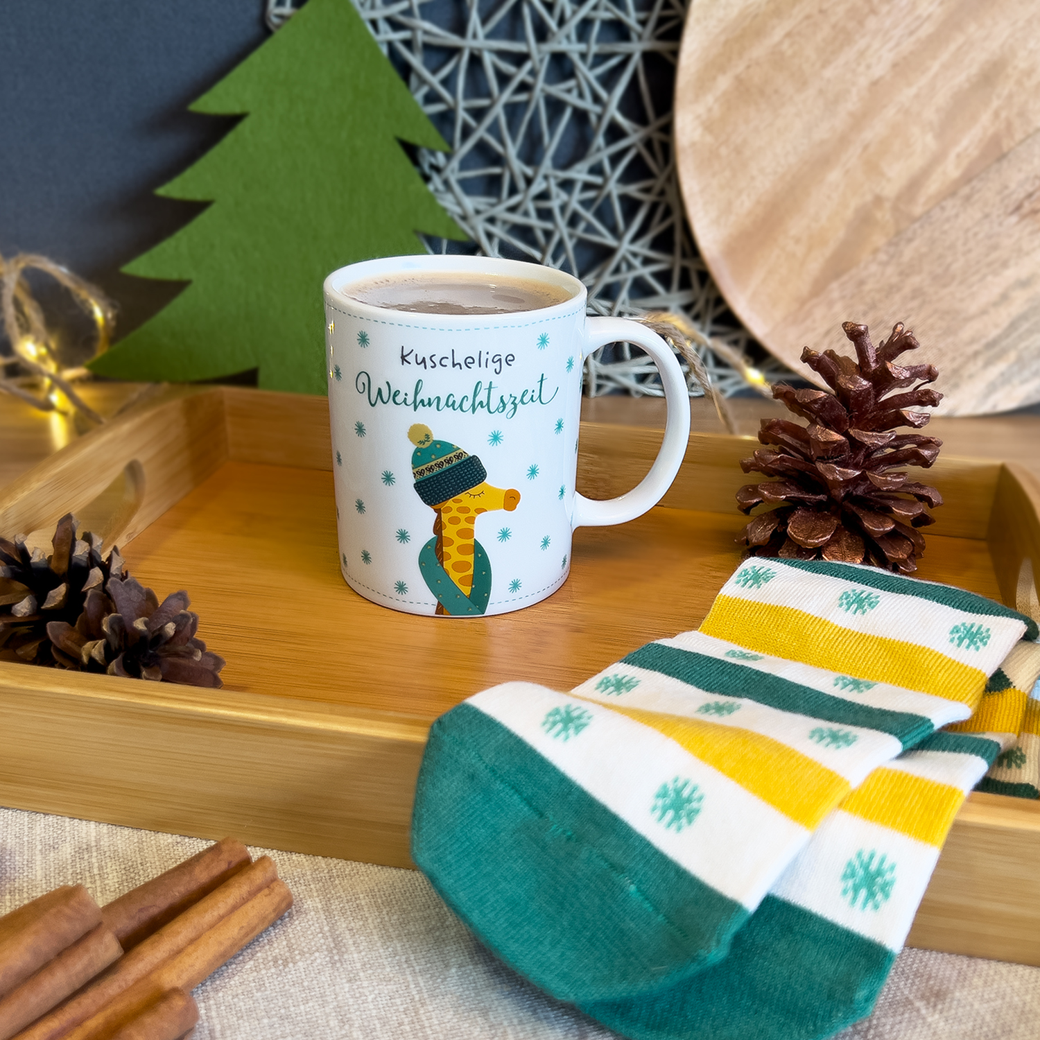 Tassen-Socken-Set »Kuschelige Weihnachtszeit«