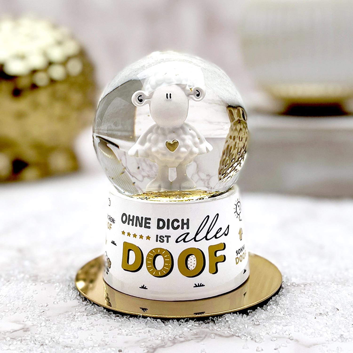 Goldtraumkugel »Ohne Dich ist alles doof.«