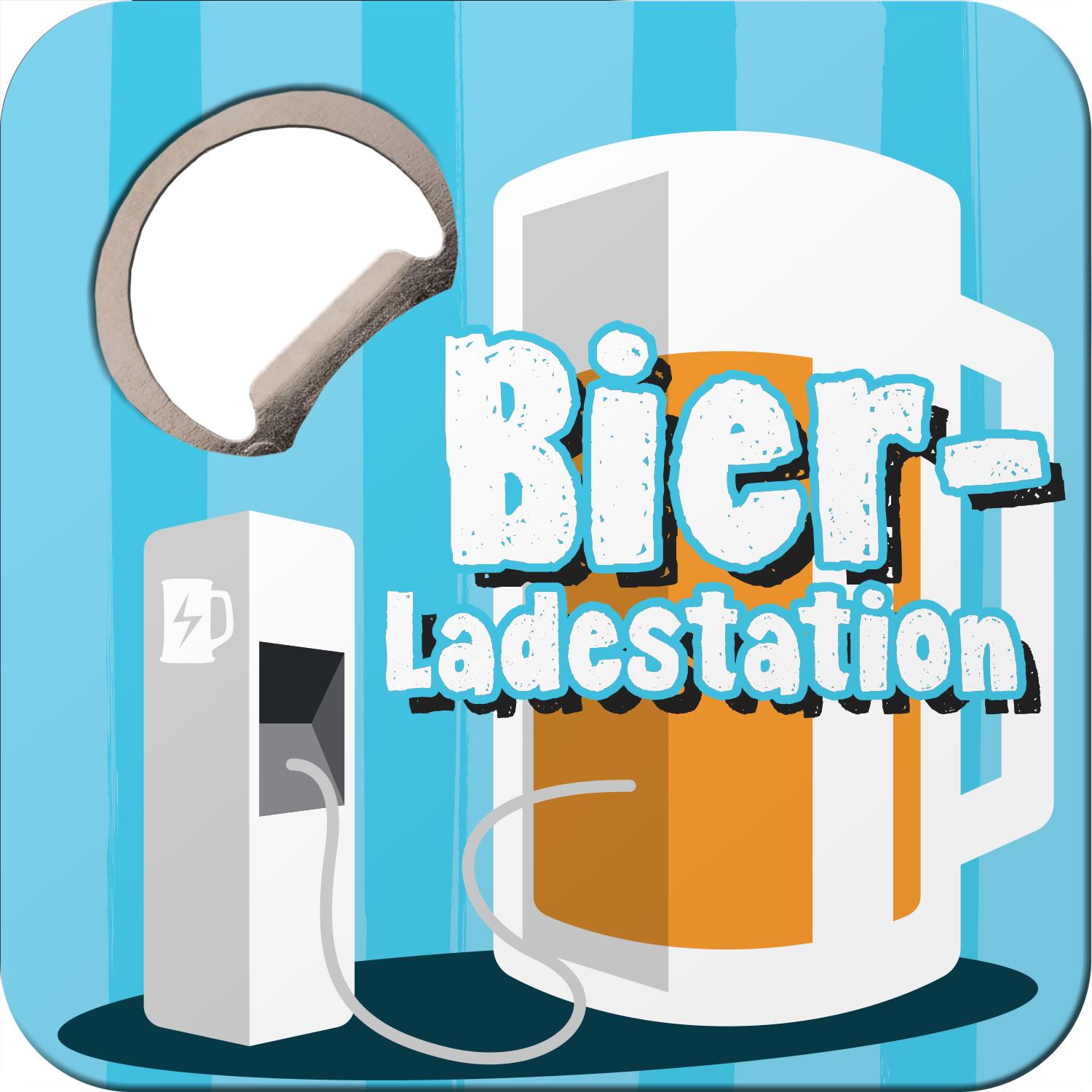 Untersetzer mit Flaschenöffner »Bier-Ladestation«